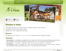 Tablet Screenshot of penzion-u-hada.cz